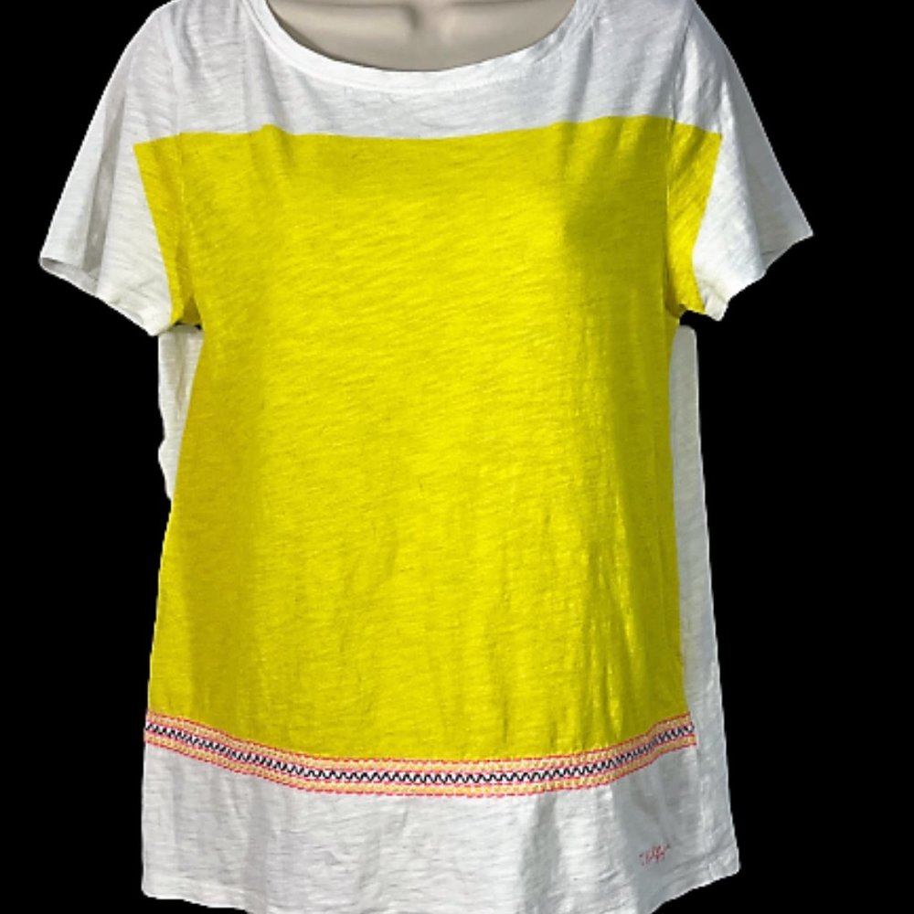 Womens M TOMMY HILFIGER Boyfriend Fit Yellow Top!